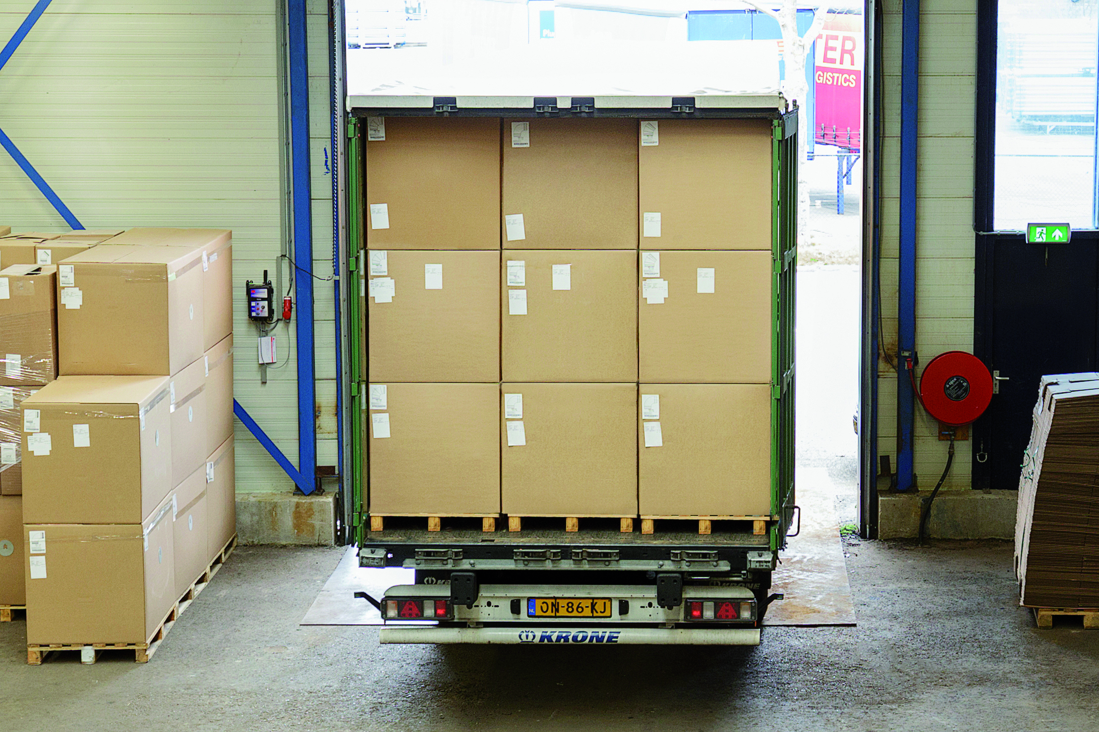 Palettes Air Spiralo avec cartons dans le camion